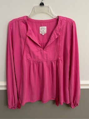 Serra Retreat by Joie Rucker Point 
Mugu Pink Boho Peasant Top Extra Small